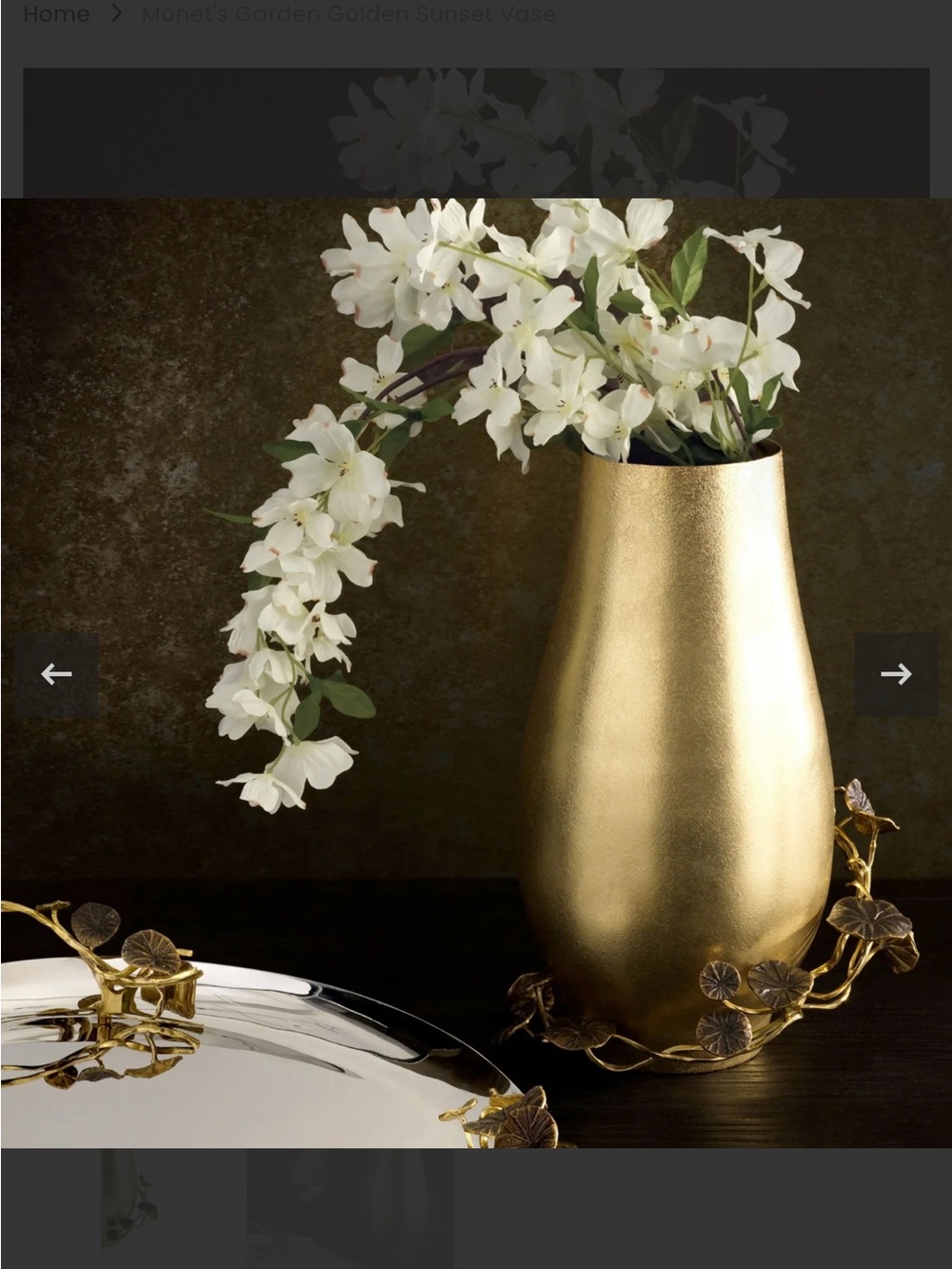 Monet's Garden Golden Sunset Vase